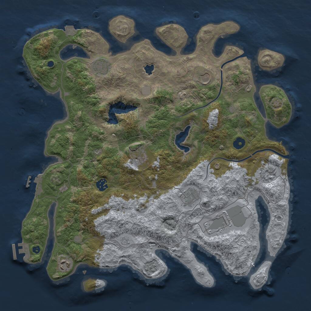 Rust Map: Procedural Map, Size: 4000, Seed: 937509795, 15 Monuments