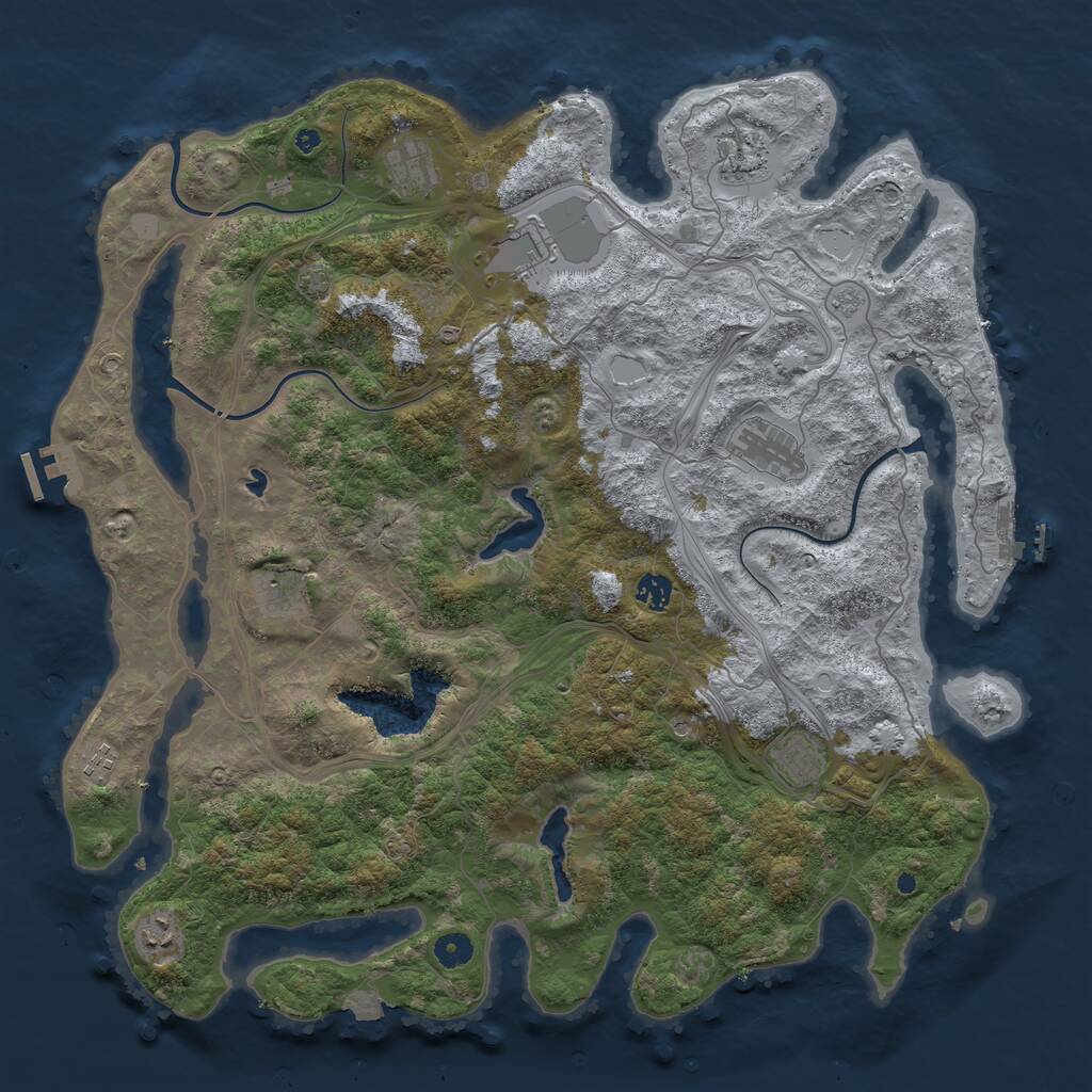 Rust Map: Procedural Map, Size: 4500, Seed: 2029180865, 15 Monuments