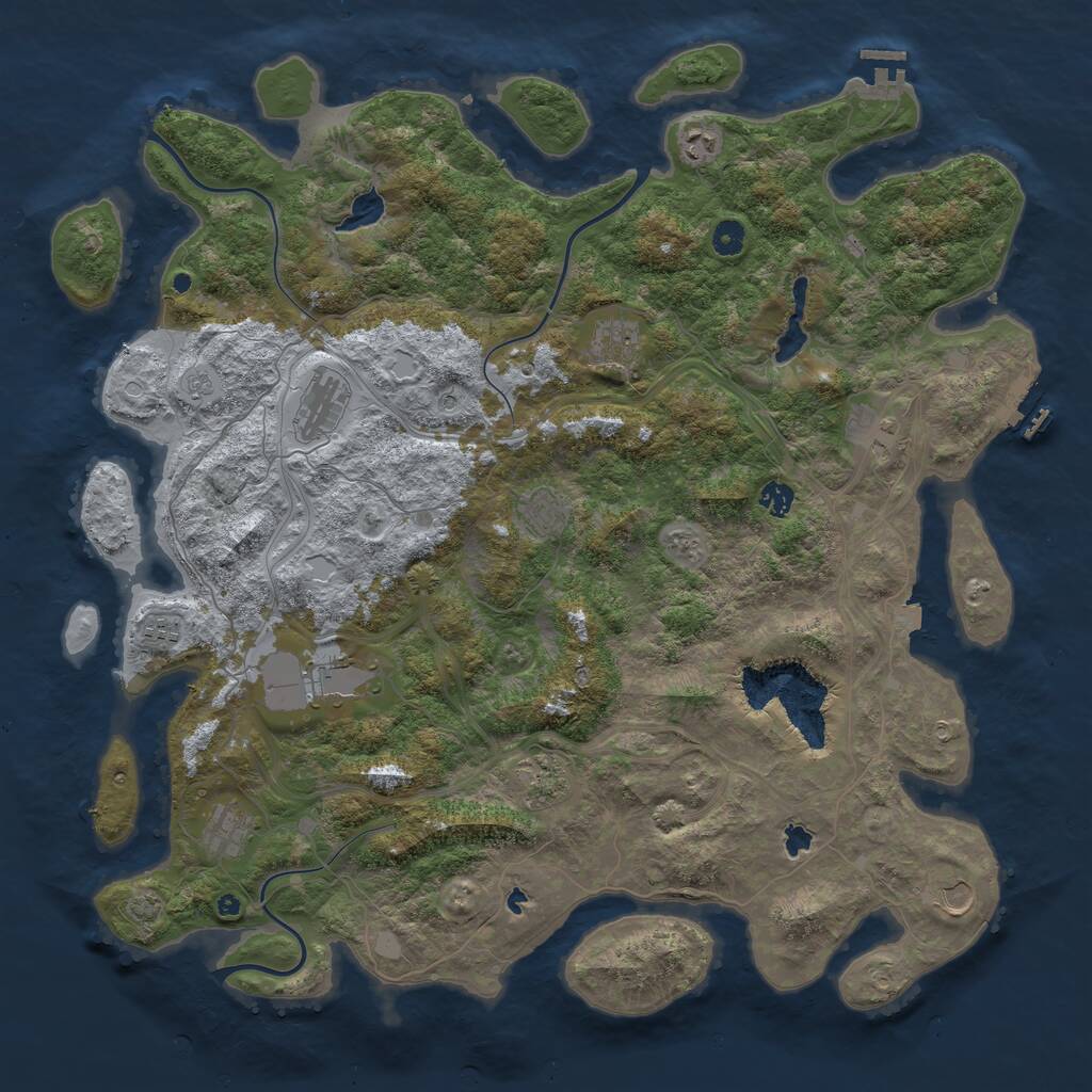 Rust Map: Procedural Map, Size: 4800, Seed: 513364358, 17 Monuments