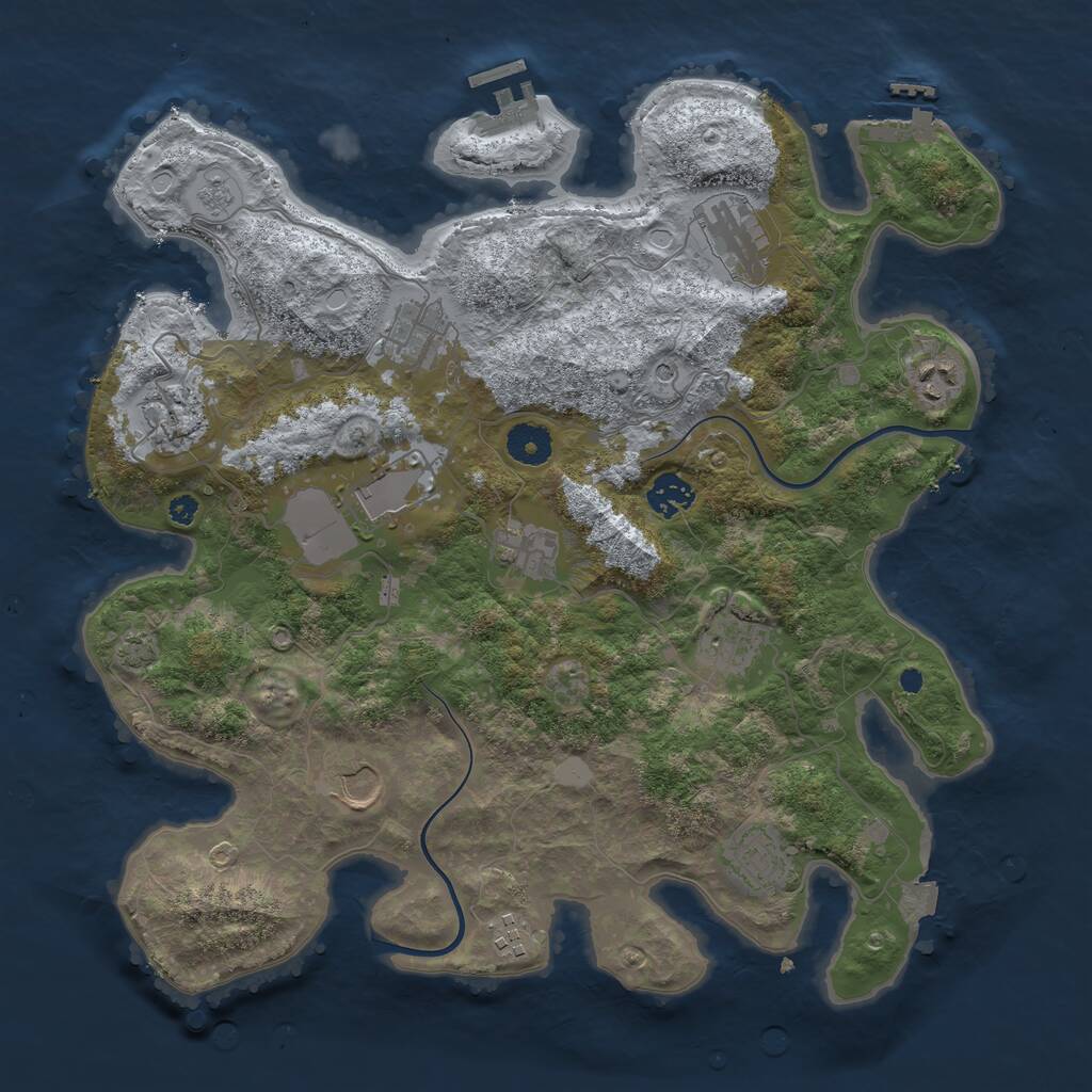 Rust Map: Procedural Map, Size: 3750, Seed: 2112592330, 17 Monuments