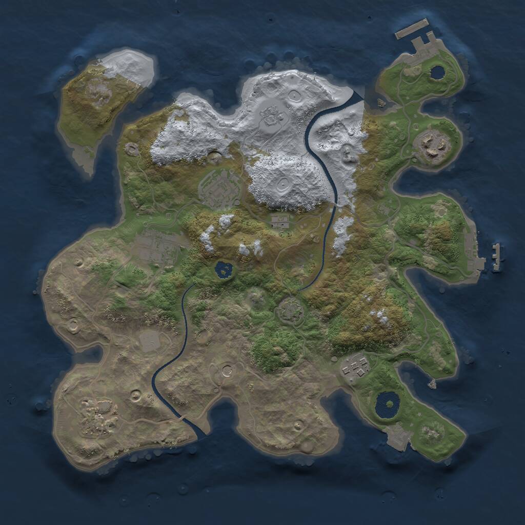 Rust Map: Procedural Map, Size: 3000, Seed: 1591285583, 11 Monuments