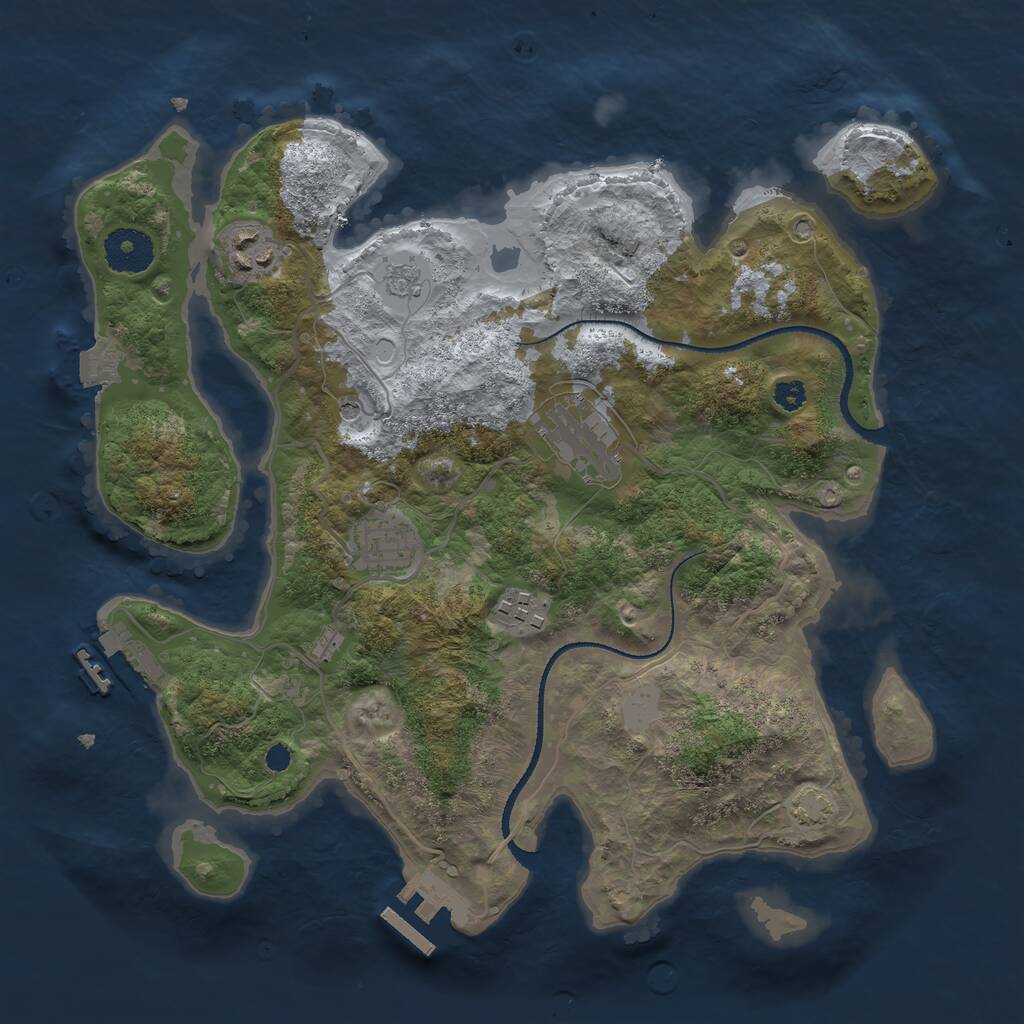 Rust Map: Procedural Map, Size: 3250, Seed: 84818818, 10 Monuments