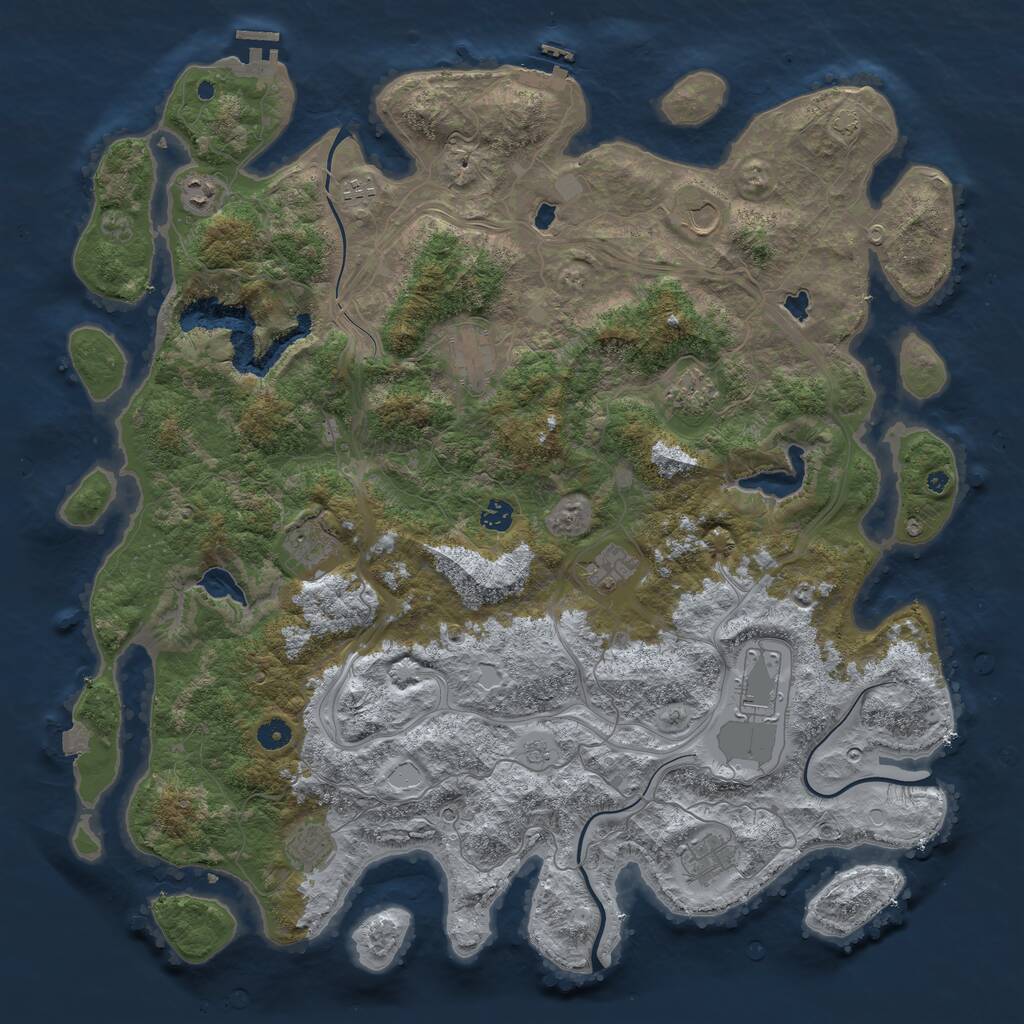 Rust Map: Procedural Map, Size: 4800, Seed: 989152715, 17 Monuments