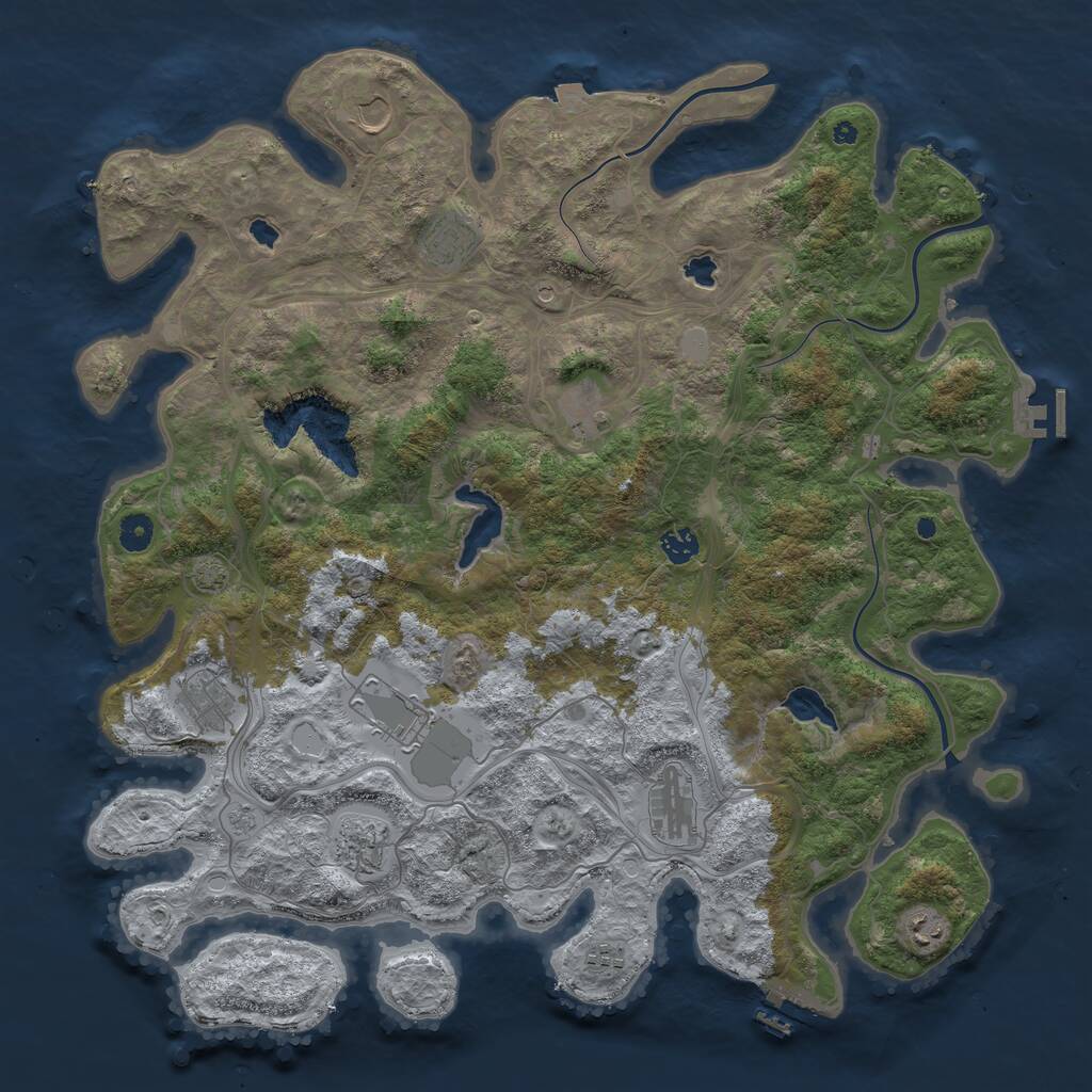 Rust Map: Procedural Map, Size: 4500, Seed: 1806472619, 16 Monuments