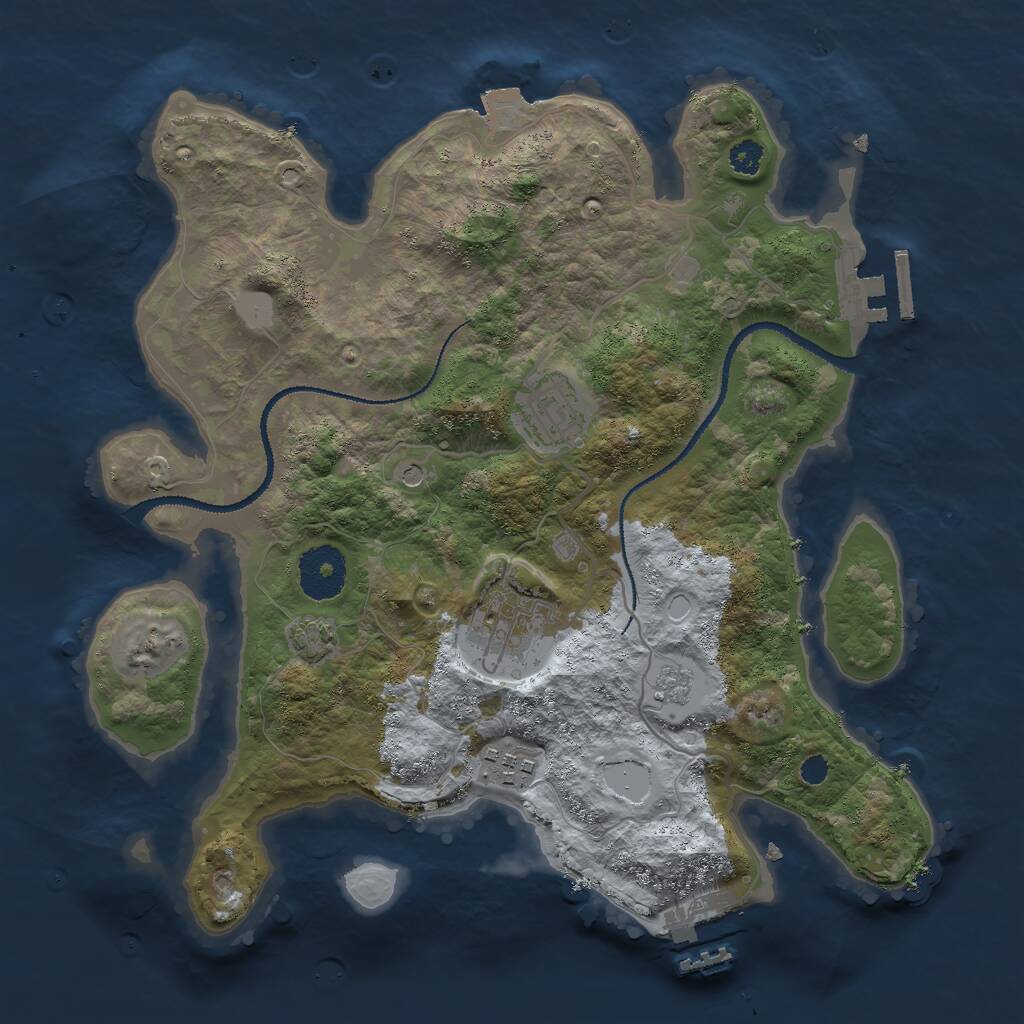 Rust Map: Procedural Map, Size: 3000, Seed: 86512, 9 Monuments