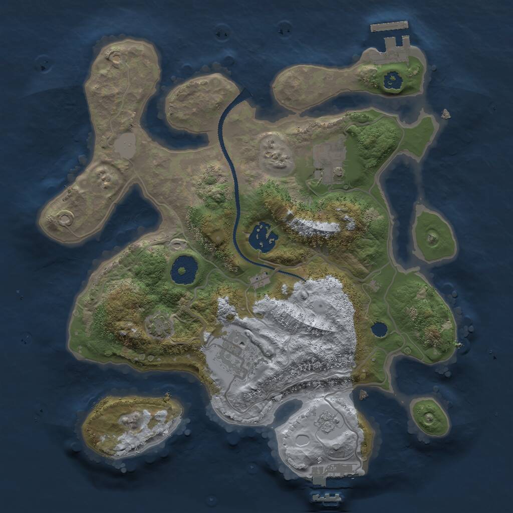 Rust Map: Procedural Map, Size: 2750, Seed: 108237425, 8 Monuments