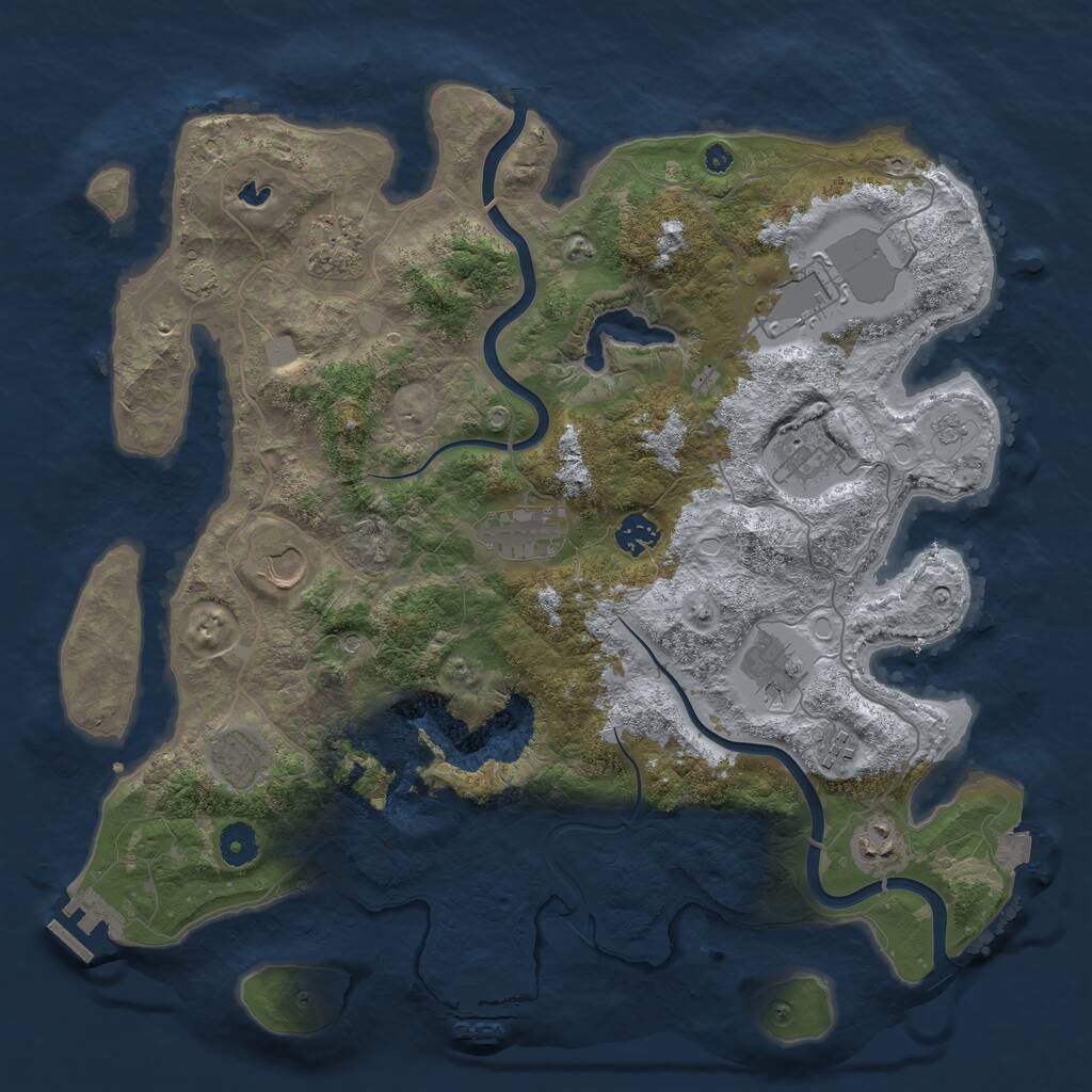 Rust Map: Procedural Map, Size: 4000, Seed: 774923084, 16 Monuments