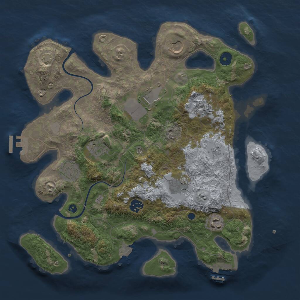 Rust Map: Procedural Map, Size: 3500, Seed: 1931101061, 14 Monuments