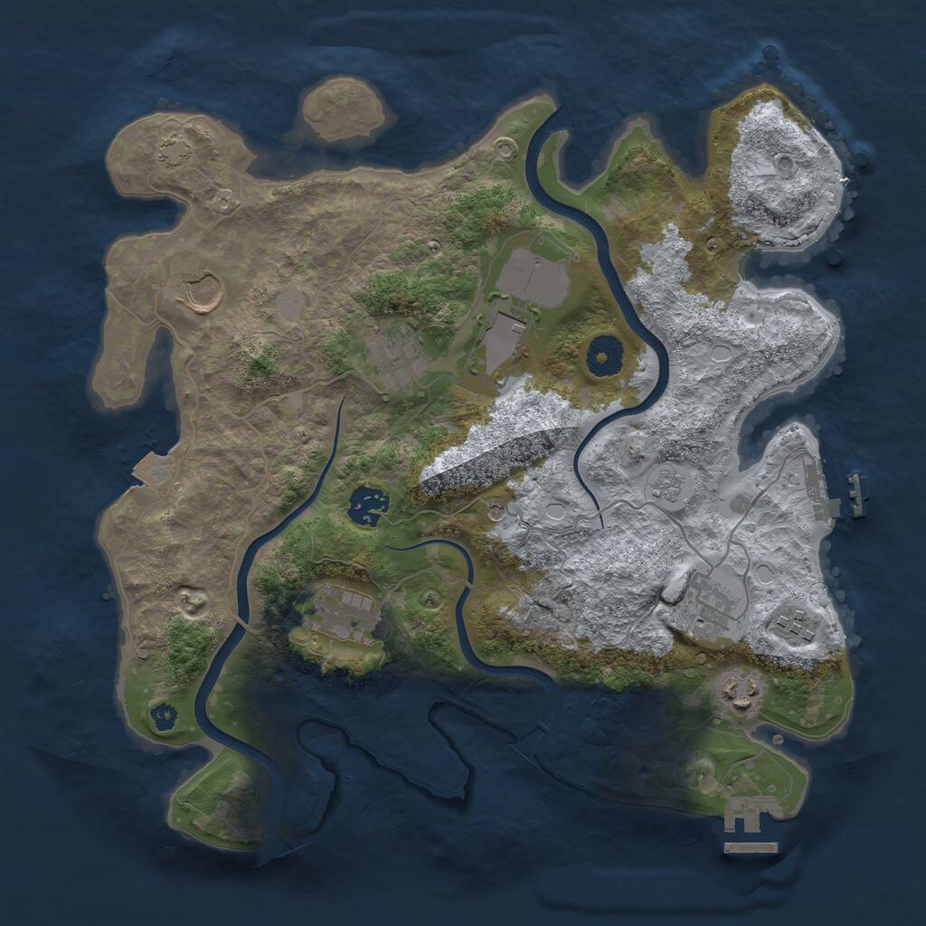 Rust Map: Procedural Map, Size: 3500, Seed: 1620909527, 14 Monuments