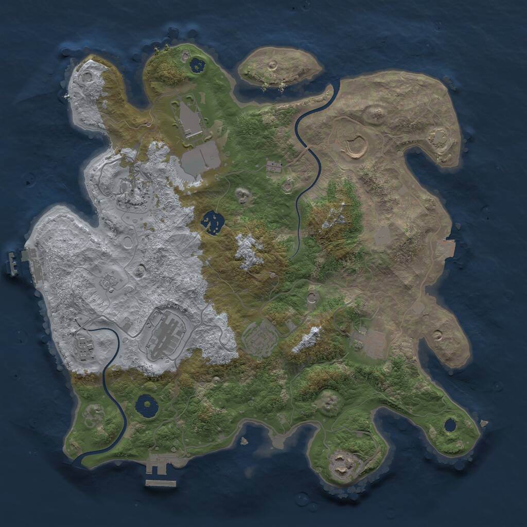 Rust Map: Procedural Map, Size: 3500, Seed: 496557435, 15 Monuments