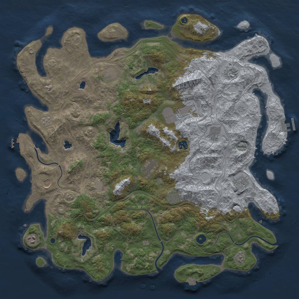 Rust Map: Procedural Map, Size: 4800, Seed: 1720154213, 17 Monuments