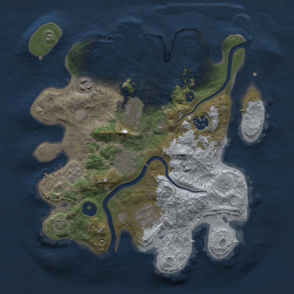 Rust Map: Procedural Map, Size: 3050, Seed: 1739562117, 11 Monuments