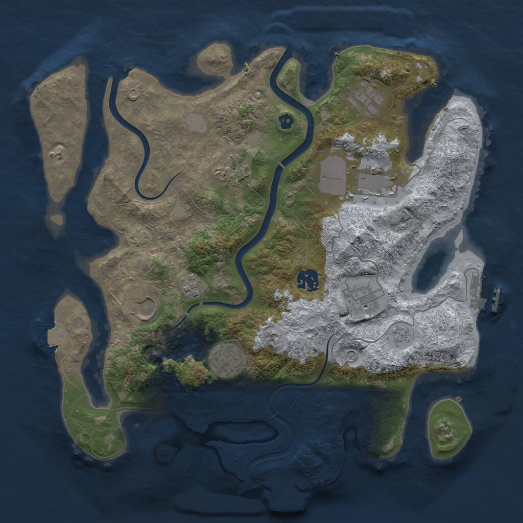 Rust Map: Procedural Map, Size: 3500, Seed: 94502626, 14 Monuments
