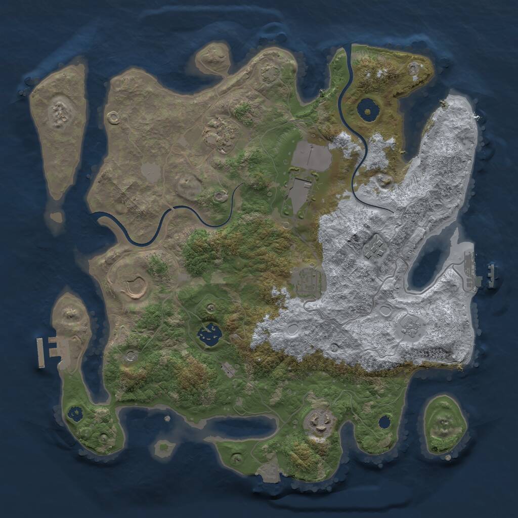 Rust Map: Procedural Map, Size: 3500, Seed: 94502626, 13 Monuments