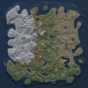 Thumbnail Rust Map: Procedural Map, Size: 4500, Seed: 830385682, 17 Monuments
