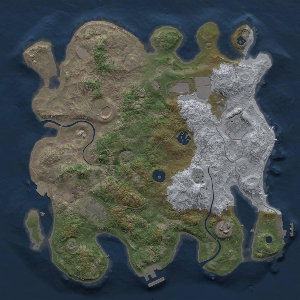 Rust Map: Procedural Map, Size: 3500, Seed: 1505080334, 13 Monuments