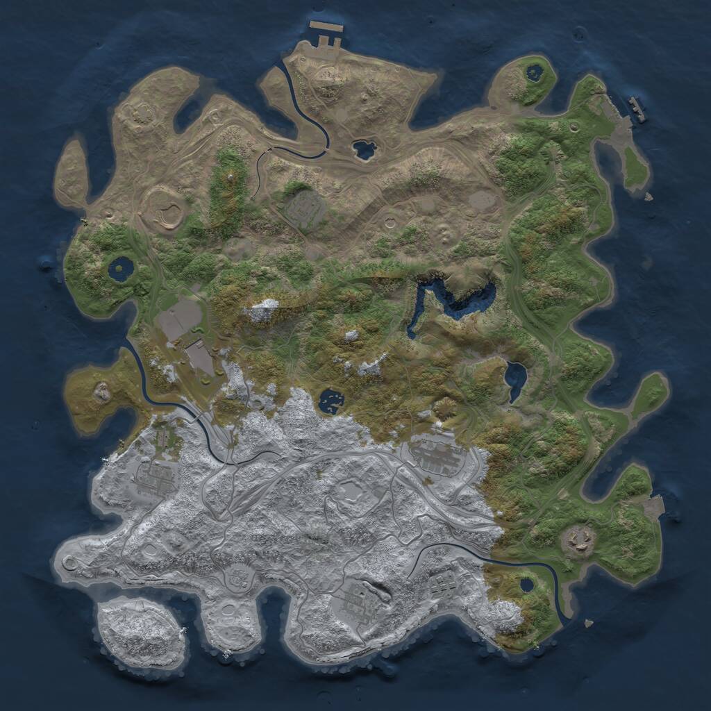 Rust Map: Procedural Map, Size: 4300, Seed: 1523246129, 15 Monuments