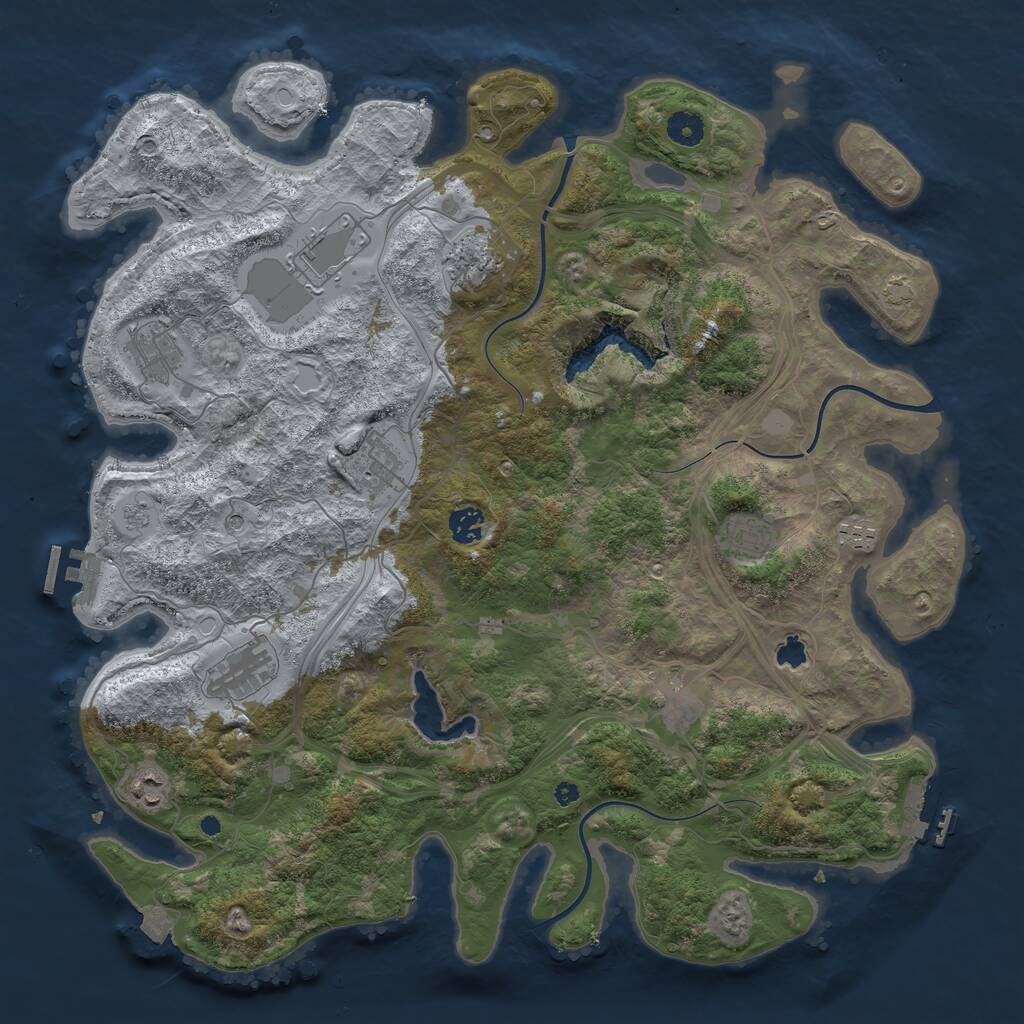 Rust Map: Procedural Map, Size: 4250, Seed: 1433403105, 16 Monuments