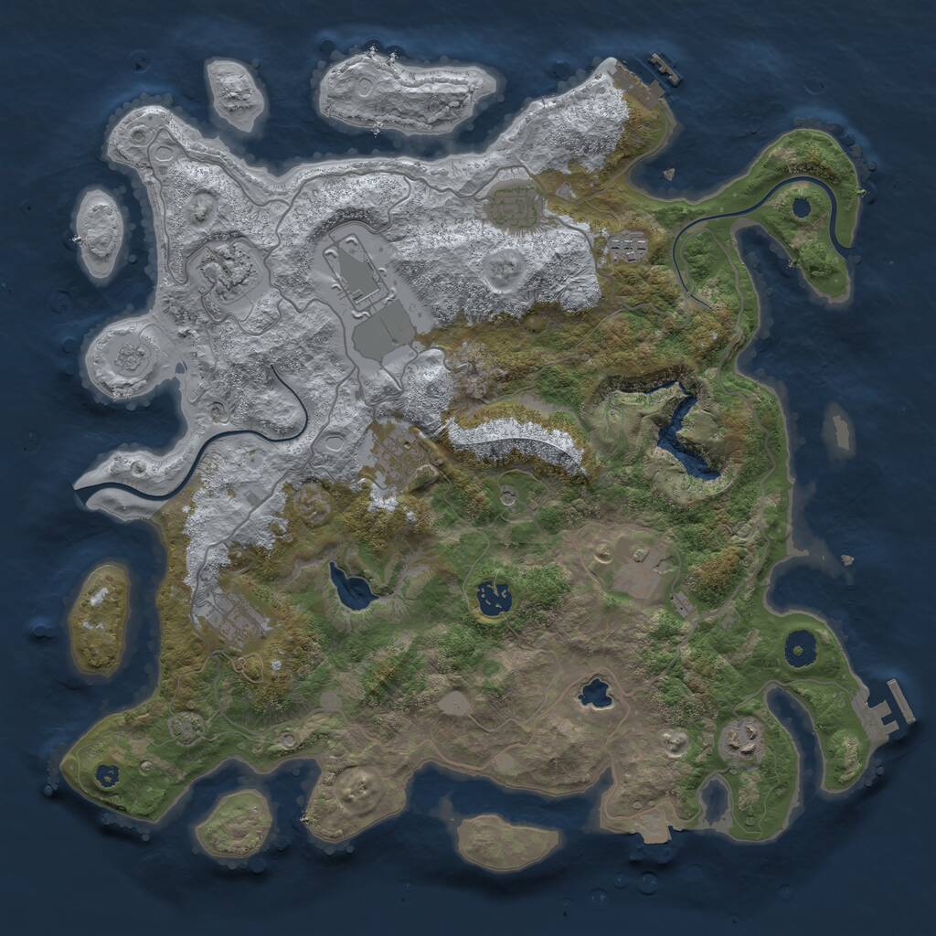 Rust Map: Procedural Map, Size: 4000, Seed: 62045288, 15 Monuments