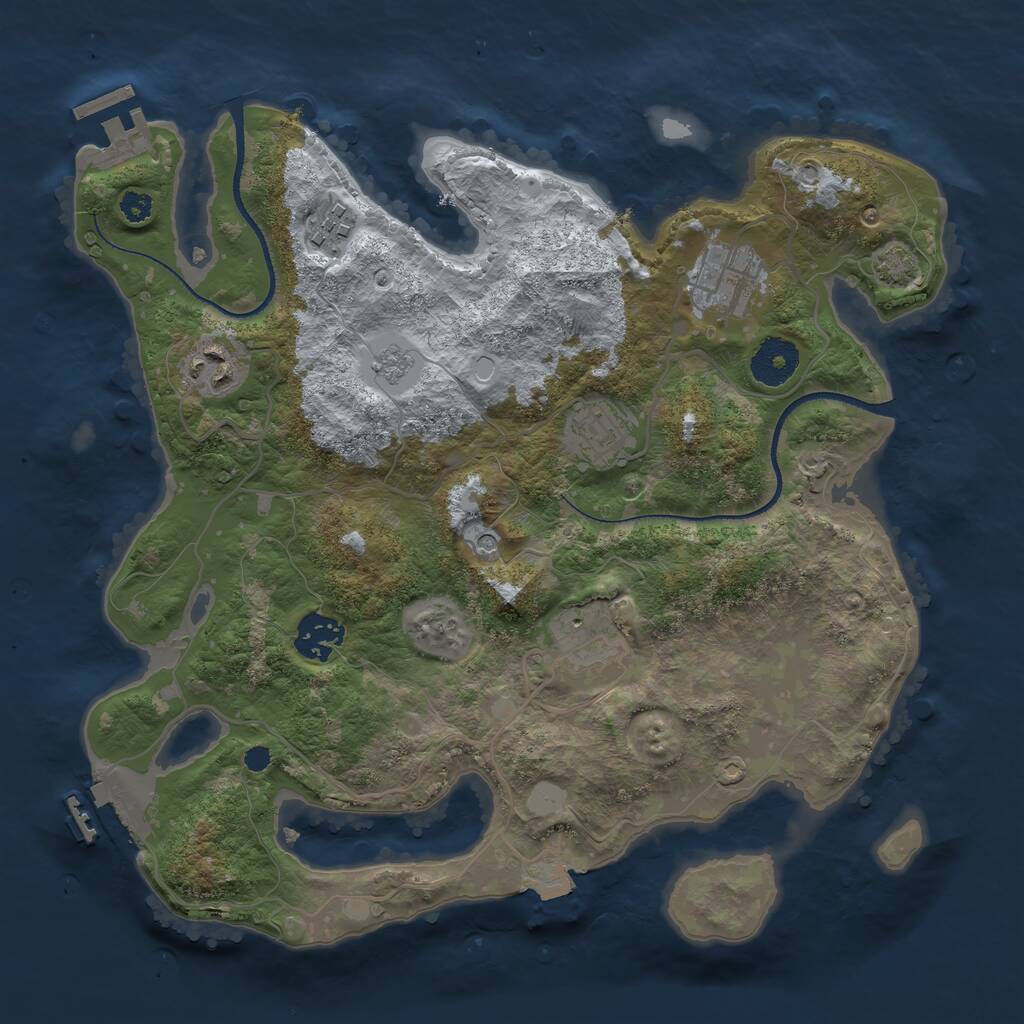Rust Map: Procedural Map, Size: 3250, Seed: 469637860, 12 Monuments
