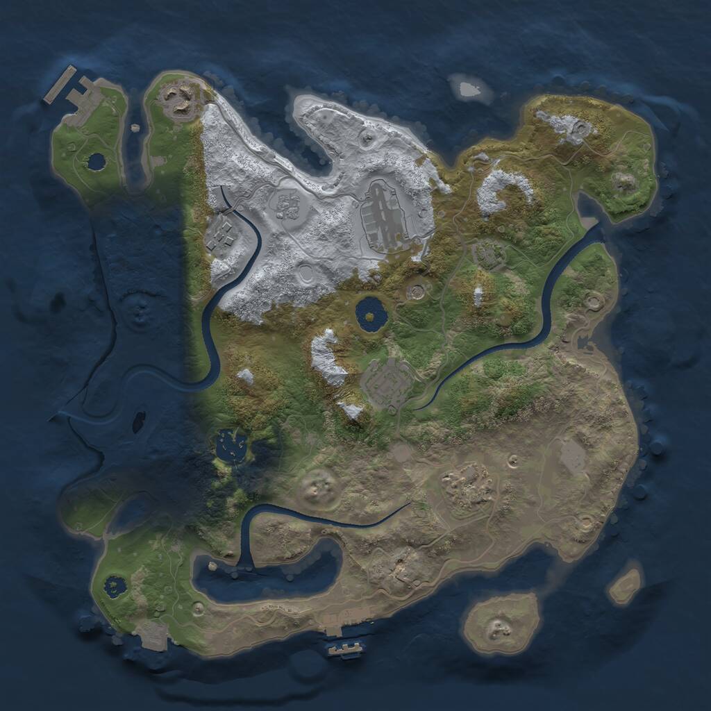 Rust Map: Procedural Map, Size: 3250, Seed: 469637860, 12 Monuments