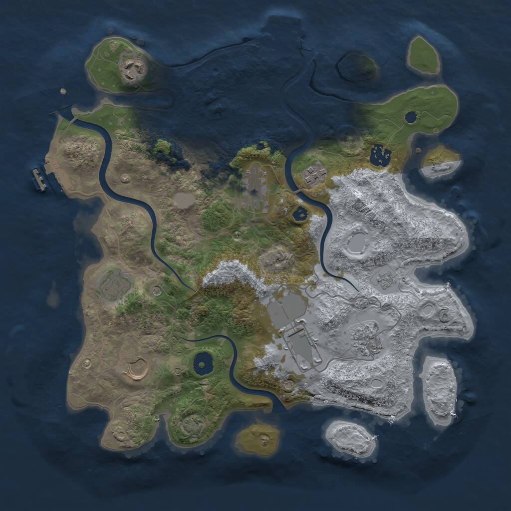 Rust Map: Procedural Map, Size: 3500, Seed: 1771168518, 14 Monuments