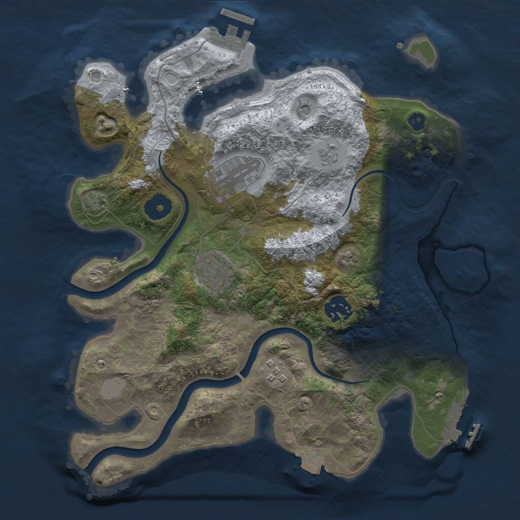 Rust Map: Procedural Map, Size: 3000, Seed: 1789740527, 10 Monuments