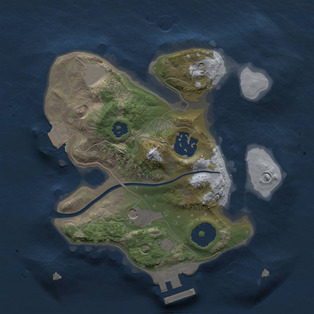 Rust Map: Procedural Map, Size: 2000, Seed: 918774198, 4 Monuments
