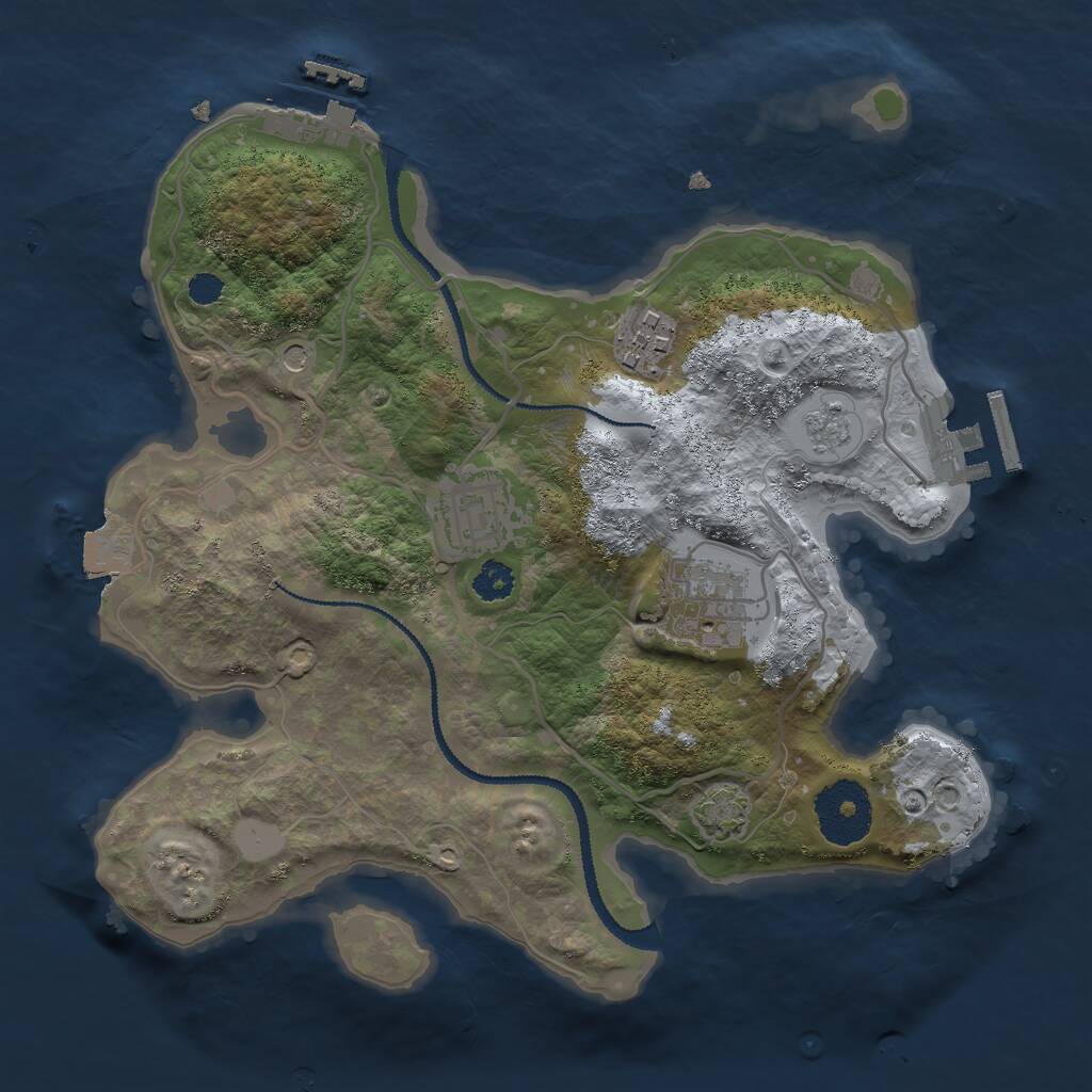 Rust Map: Procedural Map, Size: 2700, Seed: 23588, 9 Monuments