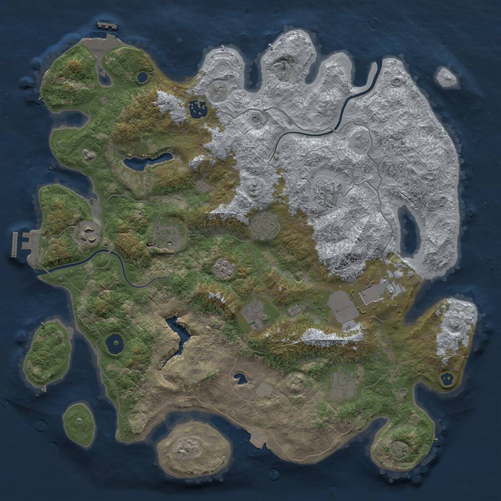 Rust Map: Procedural Map, Size: 4000, Seed: 14984278, 15 Monuments