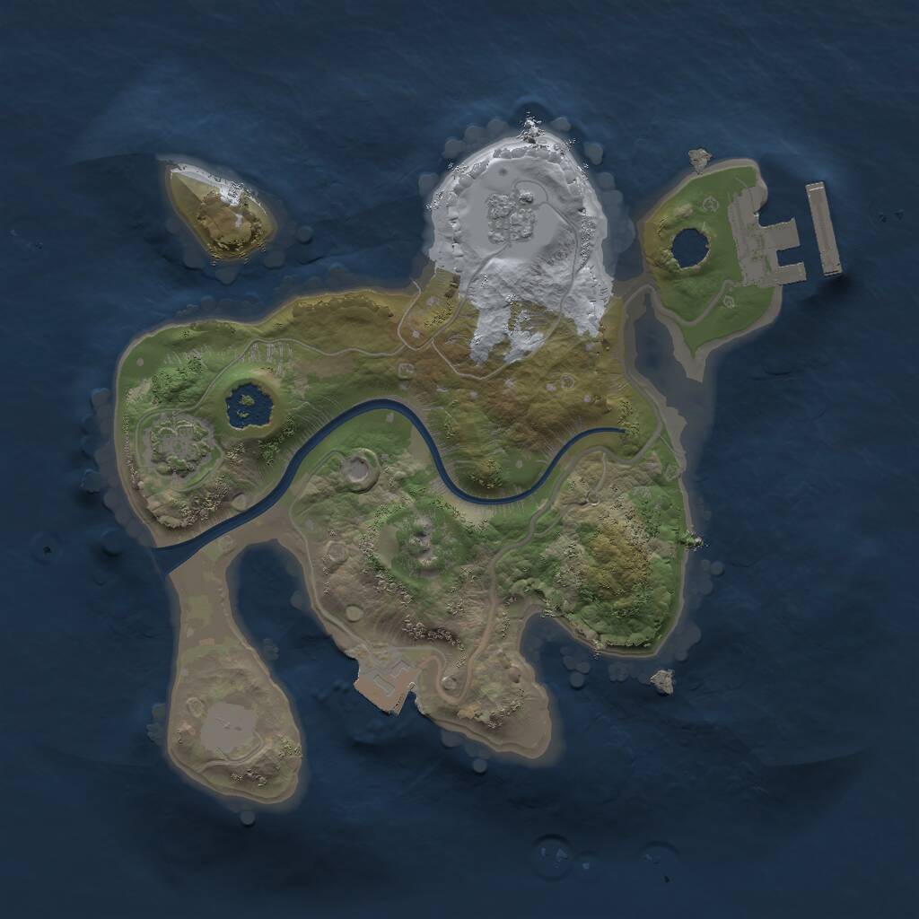 Rust Map: Procedural Map, Size: 2000, Seed: 2135456312, 4 Monuments