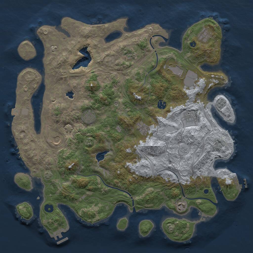 Rust Map: Procedural Map, Size: 4250, Seed: 679699111, 16 Monuments