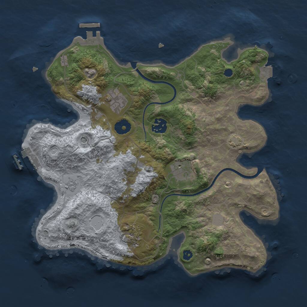 Rust Map: Procedural Map, Size: 3000, Seed: 776558167, 10 Monuments