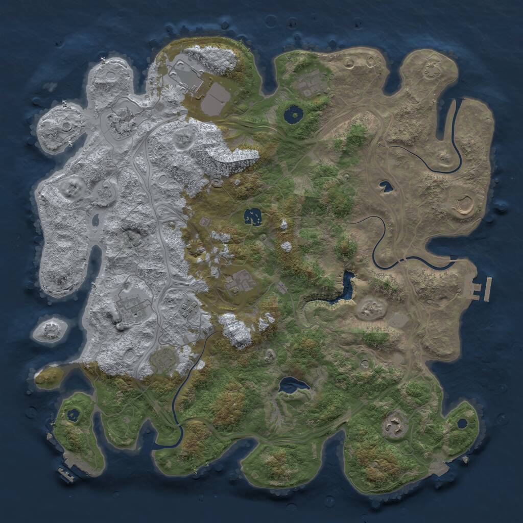 Rust Map: Procedural Map, Size: 4250, Seed: 610735943, 16 Monuments