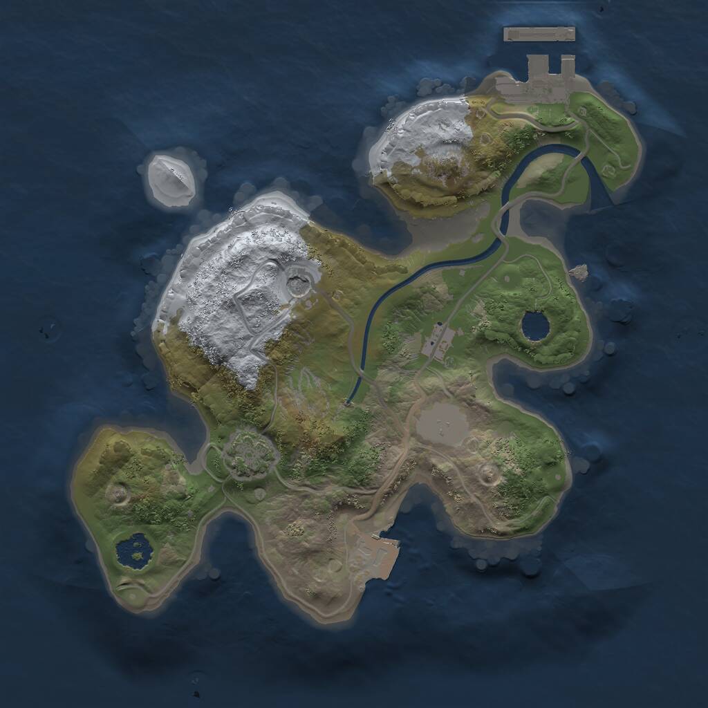 Rust Map: Procedural Map, Size: 2000, Seed: 823689, 4 Monuments