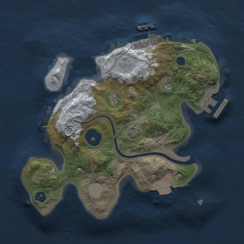 Rust Map: Procedural Map, Size: 2250, Seed: 823689, 6 Monuments