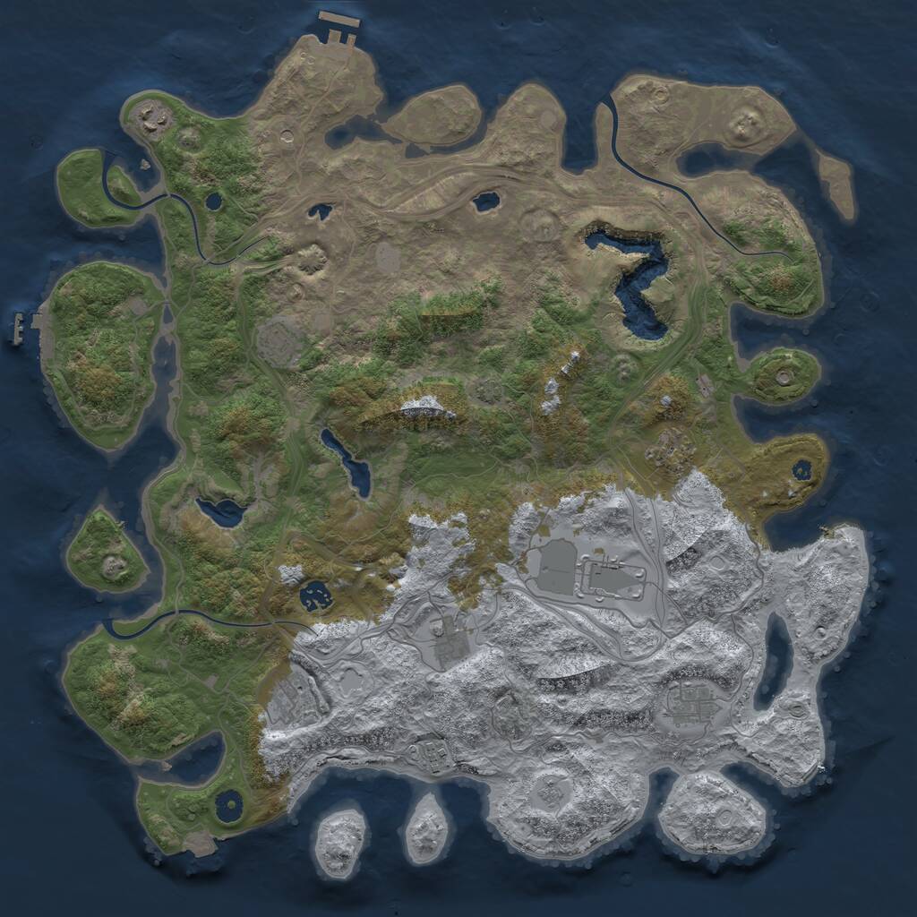 Rust Map: Procedural Map, Size: 4500, Seed: 696648910, 15 Monuments