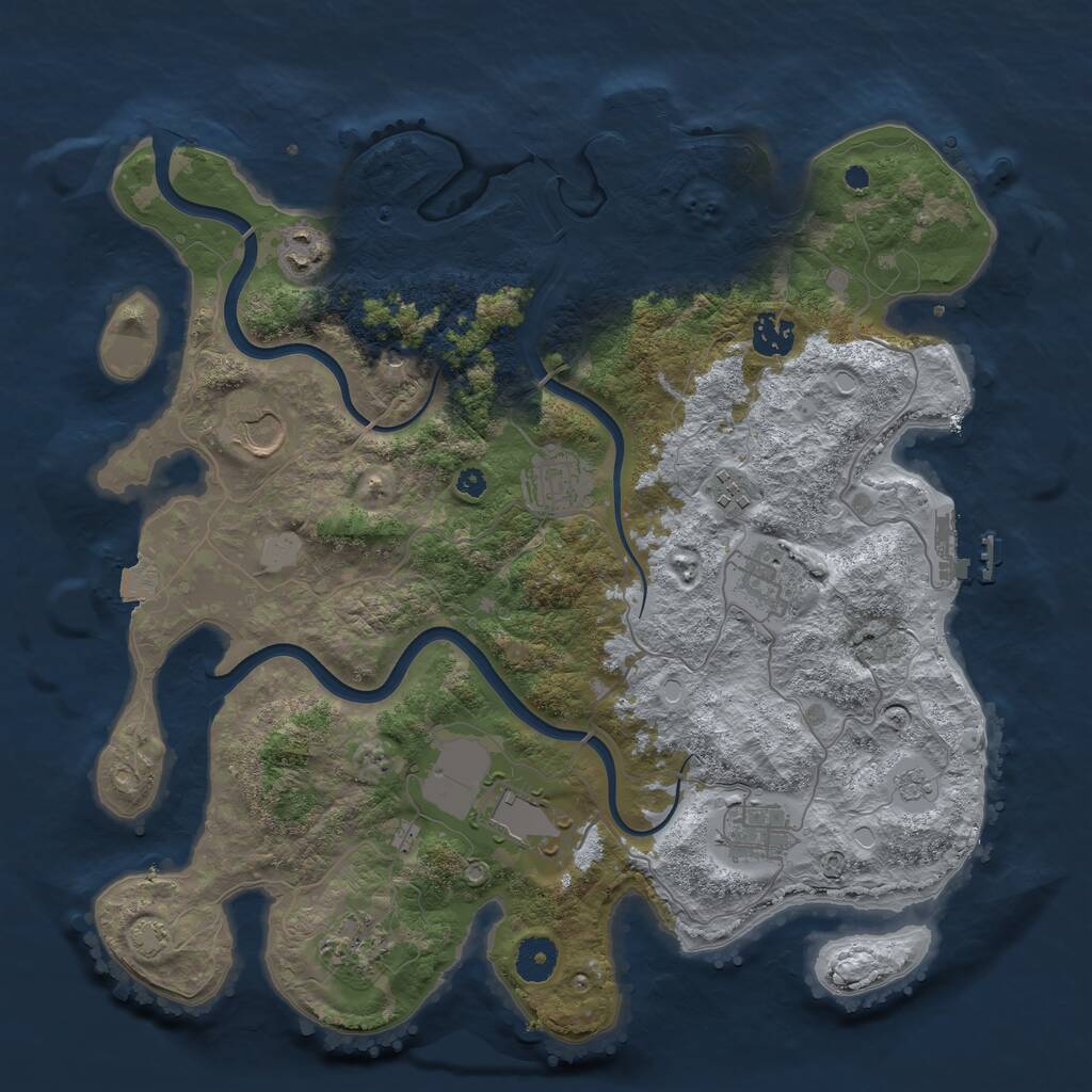 Rust Map: Procedural Map, Size: 3750, Seed: 1804097990, 15 Monuments