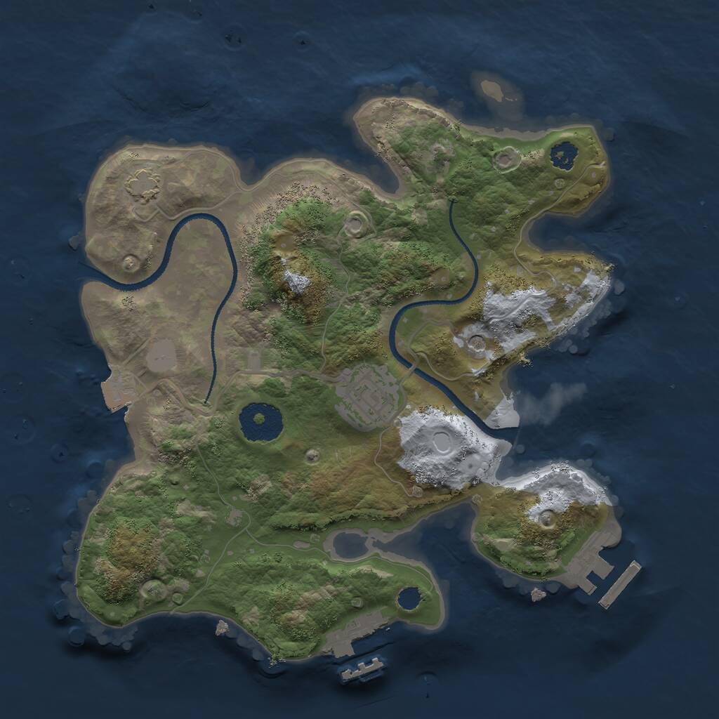 Rust Map: Procedural Map, Size: 2600, Seed: 345218, 6 Monuments