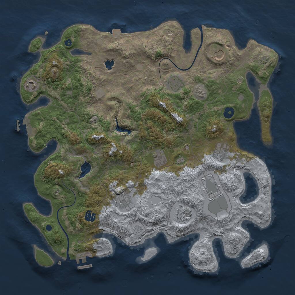 Rust Map: Procedural Map, Size: 4000, Seed: 683545397, 15 Monuments
