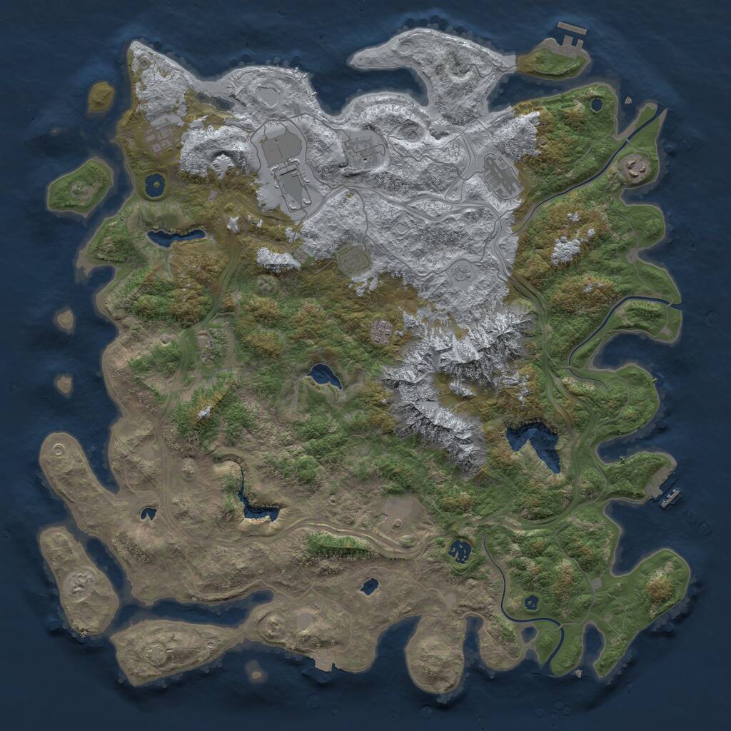 Rust Map: Procedural Map, Size: 5000, Seed: 101226563, 16 Monuments