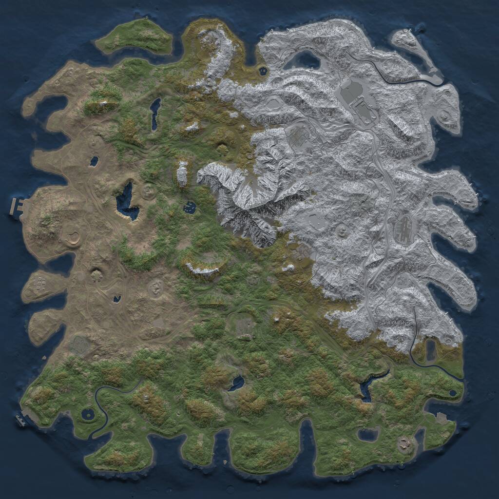 Rust Map: Procedural Map, Size: 6000, Seed: 8695, 17 Monuments