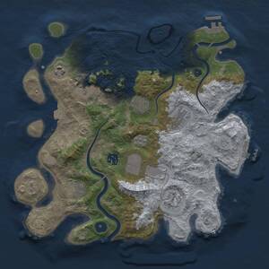 Thumbnail Rust Map: Procedural Map, Size: 3500, Seed: 736951359, 15 Monuments