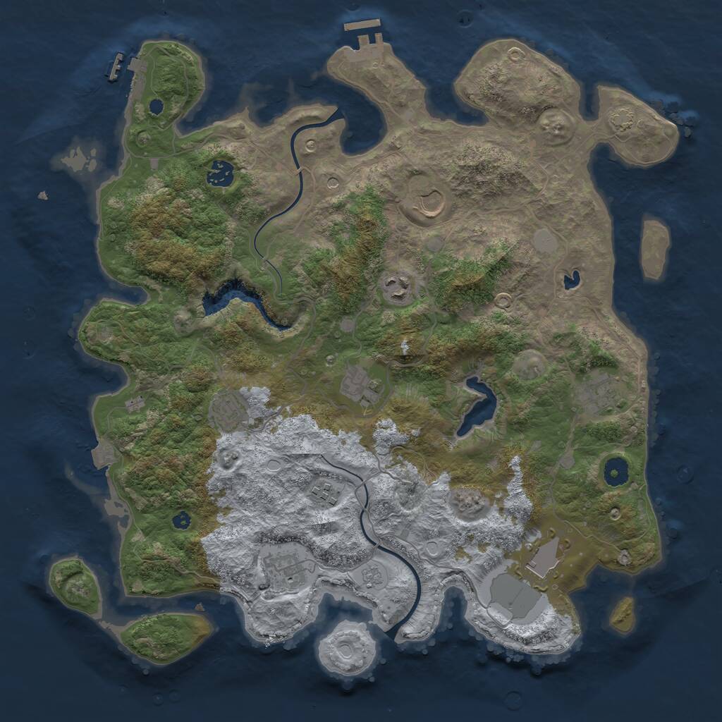 Rust Map: Procedural Map, Size: 4000, Seed: 1325182855, 15 Monuments