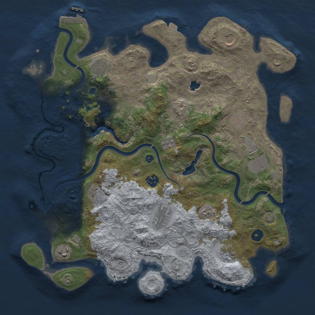 Rust Map: Procedural Map, Size: 4000, Seed: 1325182855, 15 Monuments