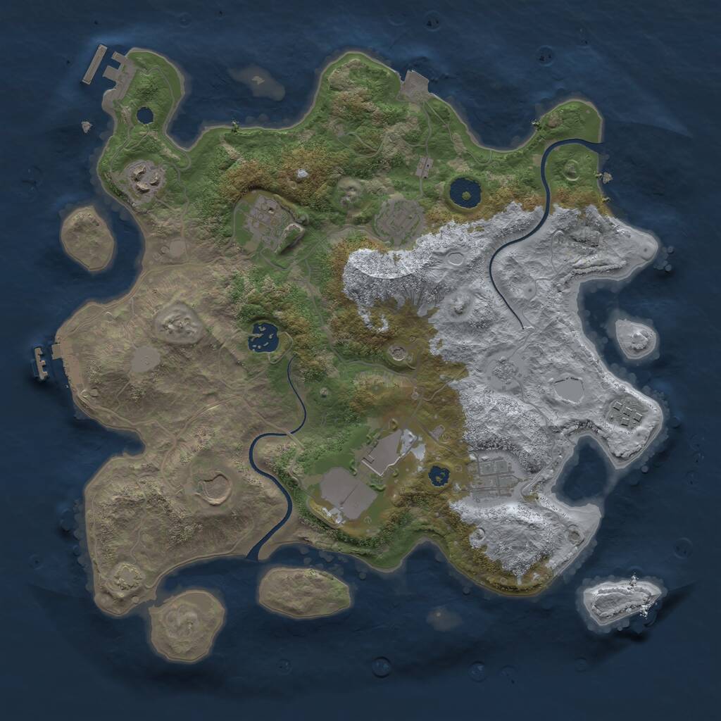 Rust Map: Procedural Map, Size: 3500, Seed: 1526429955, 14 Monuments