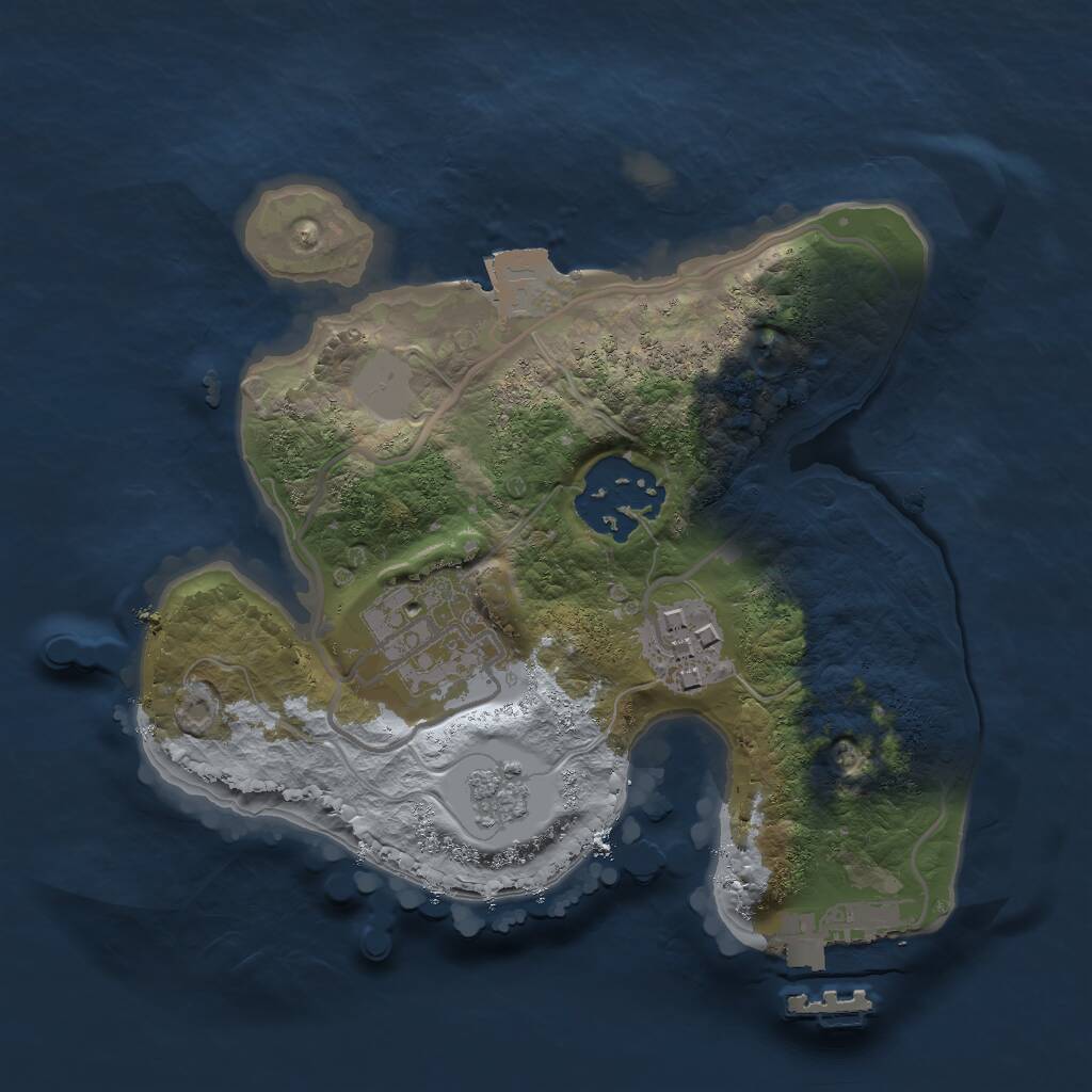 Rust Map: Procedural Map, Size: 2000, Seed: 34782, 6 Monuments