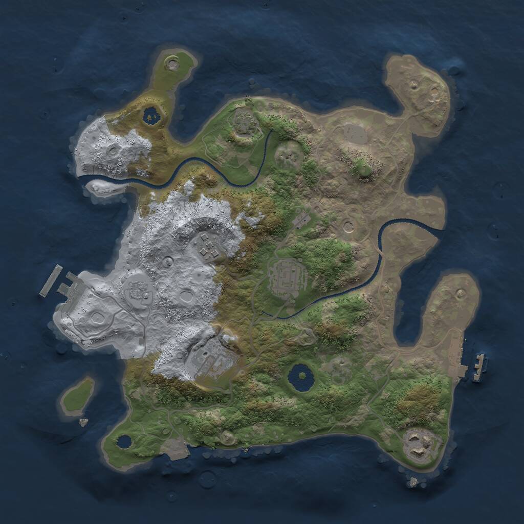 Rust Map: Procedural Map, Size: 3000, Seed: 93744809, 10 Monuments