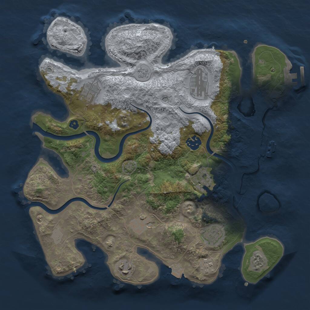 Rust Map: Procedural Map, Size: 3300, Seed: 1348021948, 14 Monuments