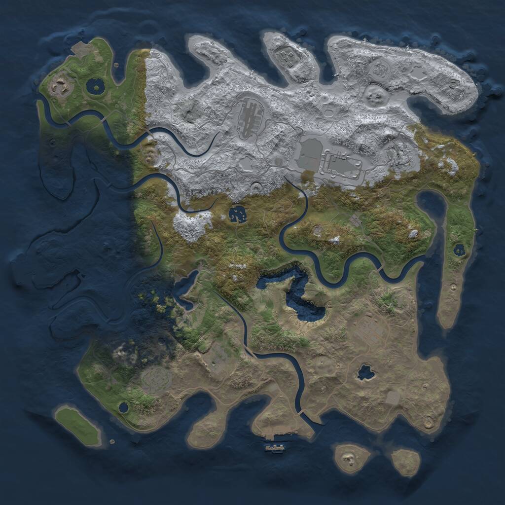 Rust Map: Procedural Map, Size: 4200, Seed: 66622, 15 Monuments